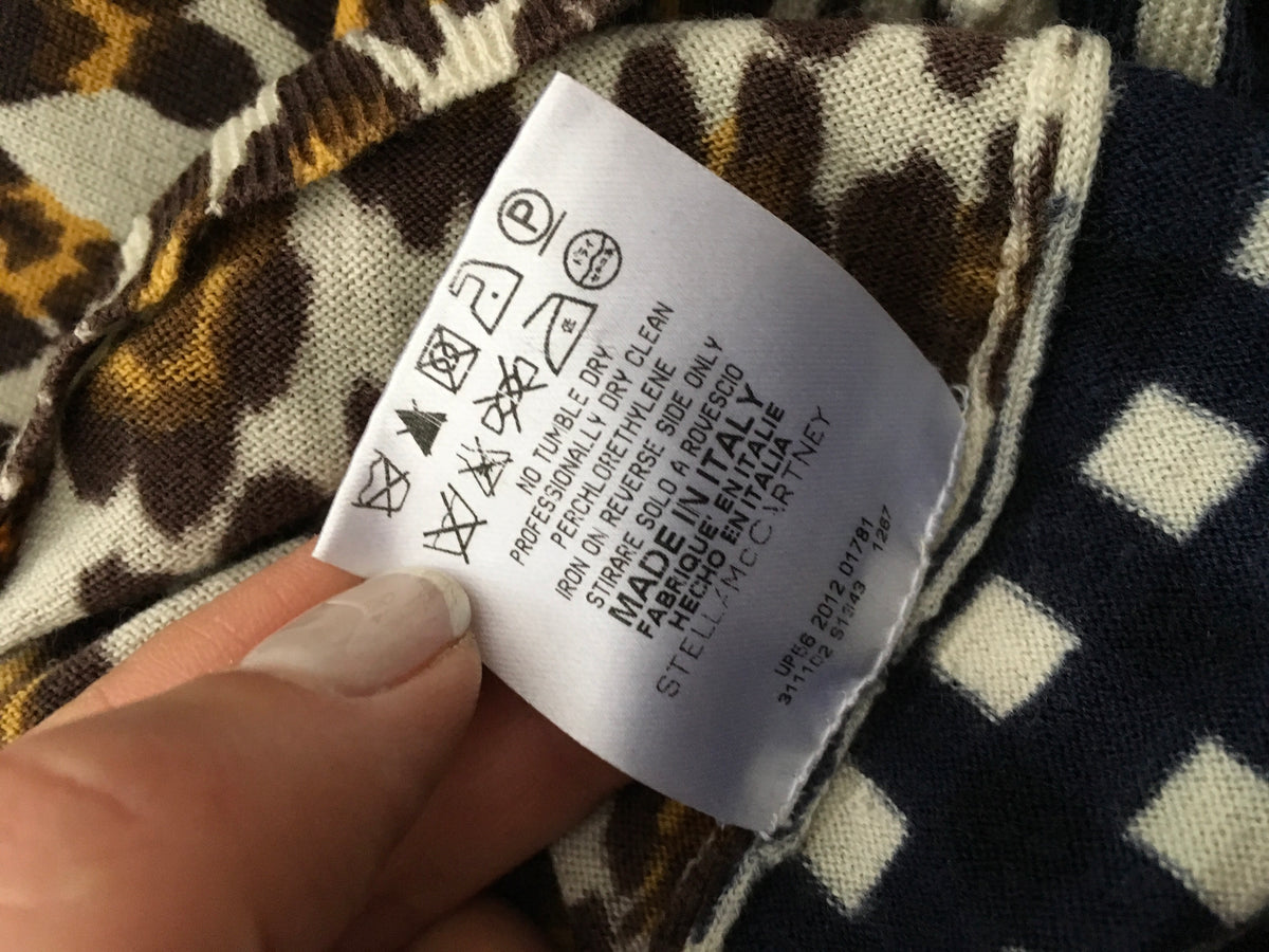 Stella McCartney Multicolor Contrast Print 40 Animal Print Leopard Check Casual Ladies