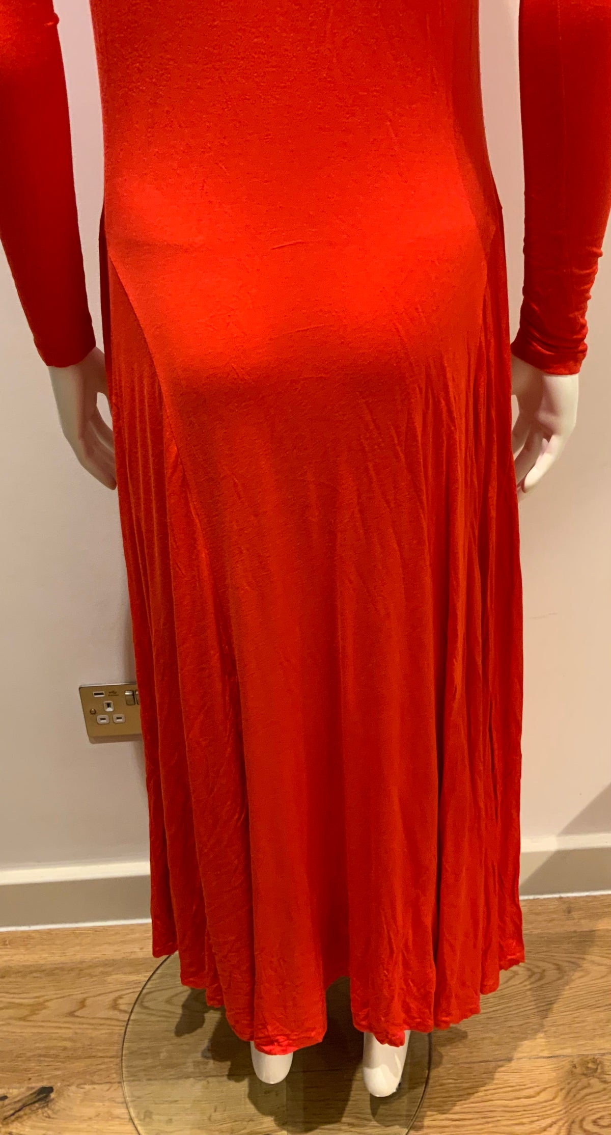 RALPH LAUREN Long Red Jersey Dress Size M medium ladies