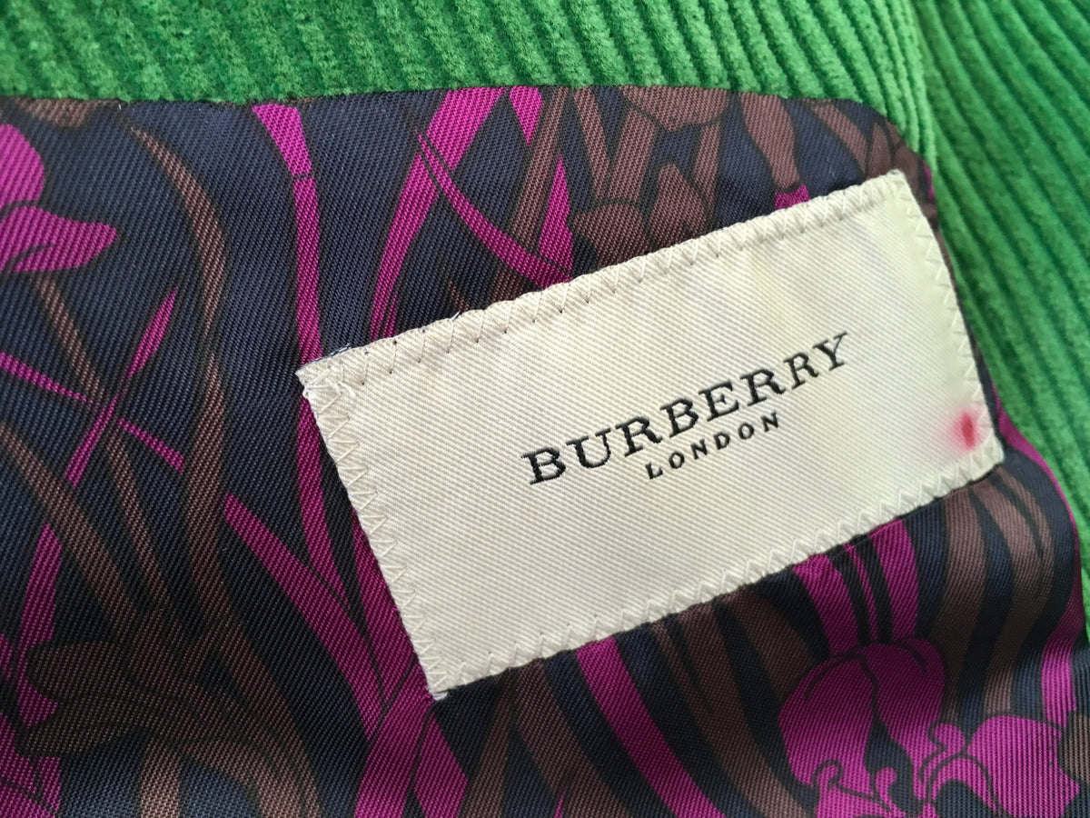 Burberry Green Corduroy Jacket Blazer Men
