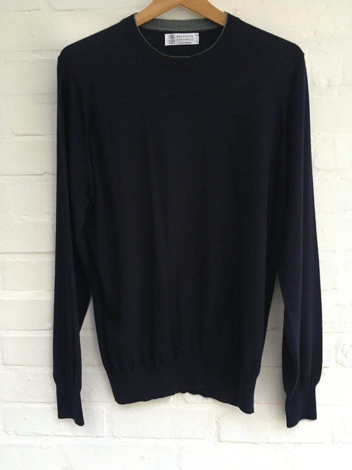 Brunello Cucinelli Men's Cashmere Blend Crew Neck Sweater Jumper Size L large men