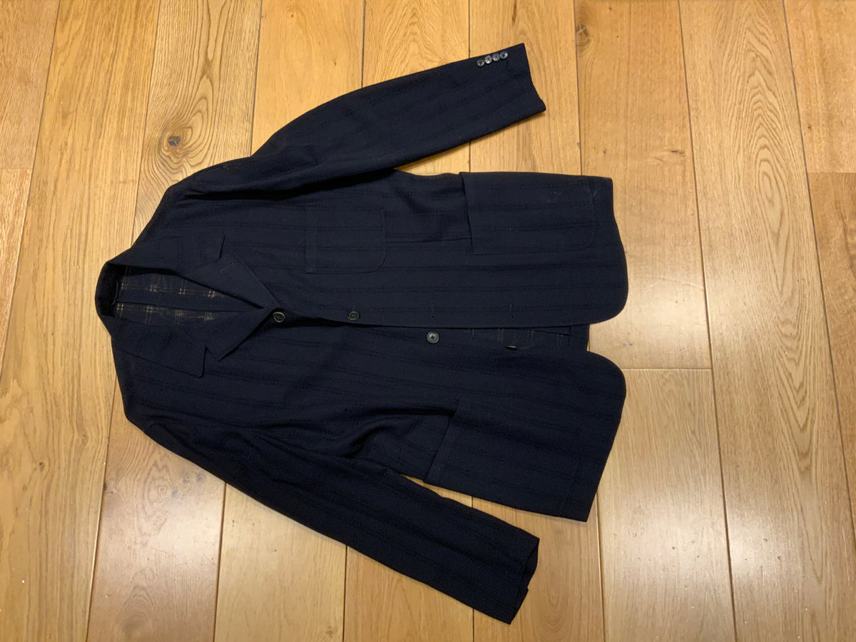Hermès Hermes Paris Wool Navy Suit Jacket F 52 US 42 men