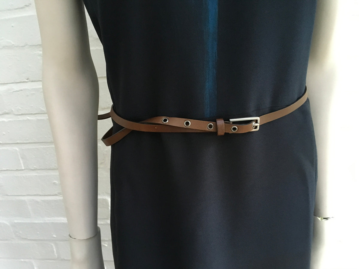 MARNI Brown Leather Skinny Belt Size 75 JUST AMAZING Ladies