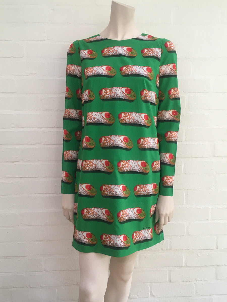 green emerald velvet dress Dolce & Gabbana Enchanting Floral Print Sheath Dress