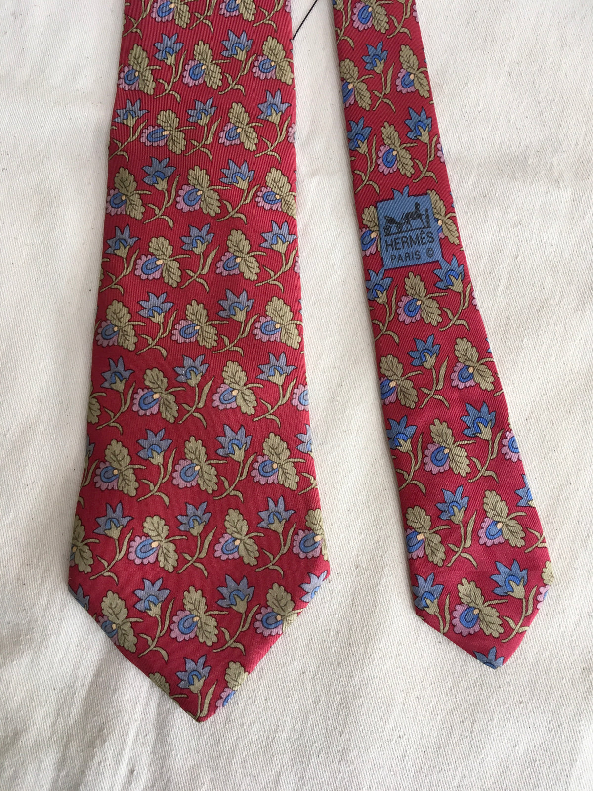 Hermès HERMES Paris Silk FLORAL Print Tie 7259 MA 100% AUTHENTIC Men