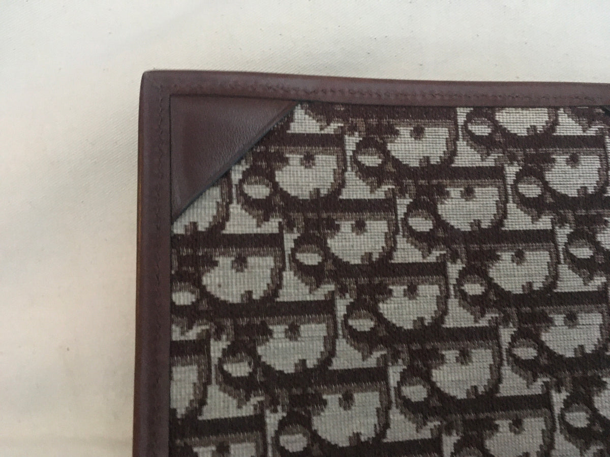 Christian Dior 1960's Diorissimo vintage Leather Trim Clutch Pouch Ladies