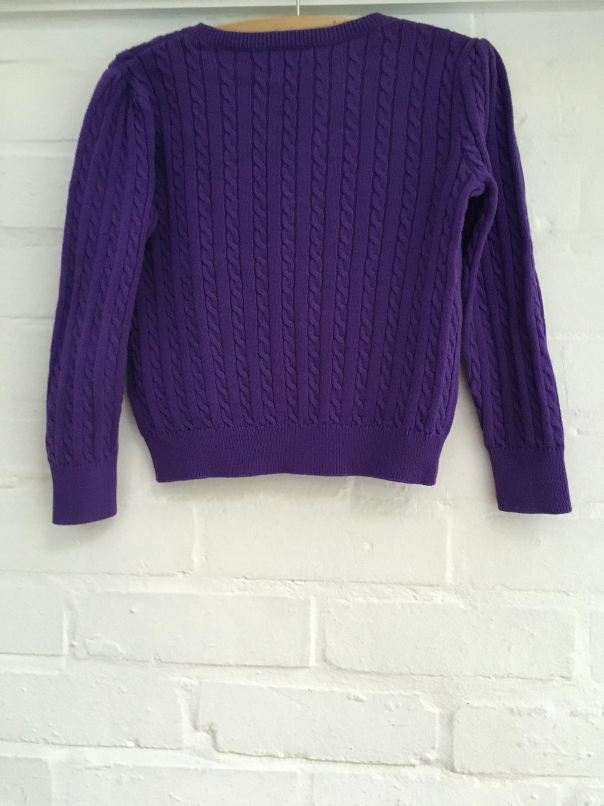 Ralph Lauren Polo purple cable knit sweater jumper 5 years old Children