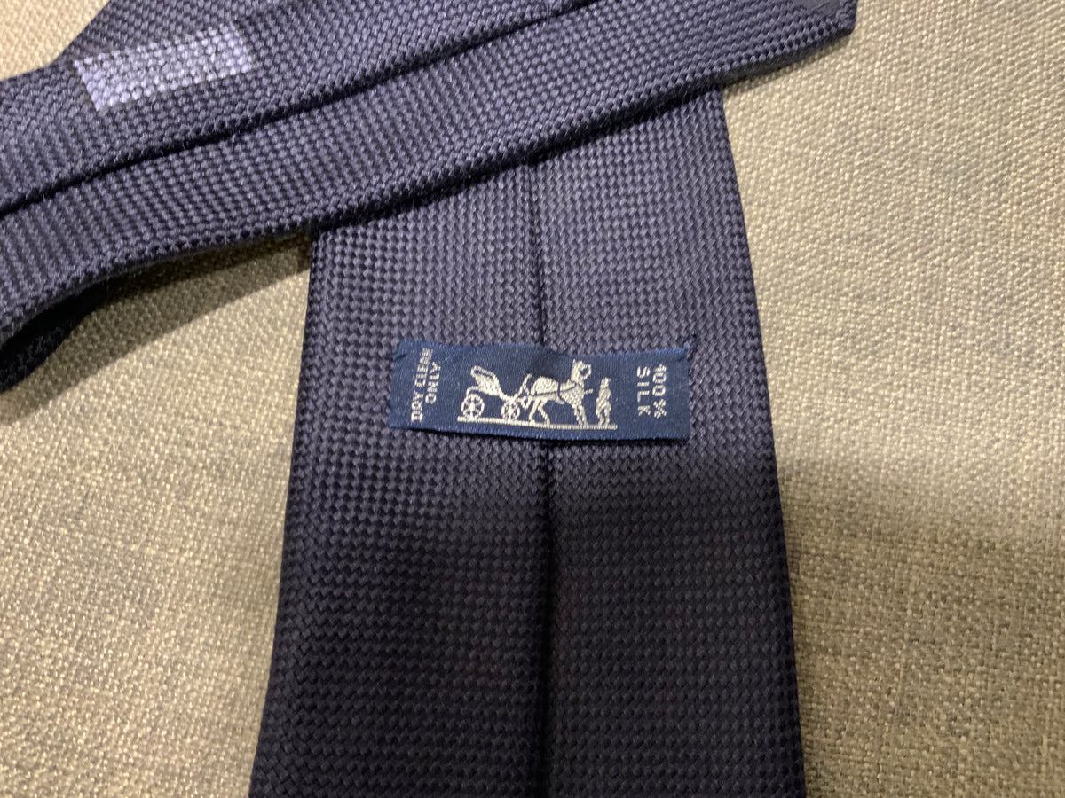 Hermès HERMES Paris Silk 233623 SA Heavy Silk Navy 100% AUTHENTIC Men