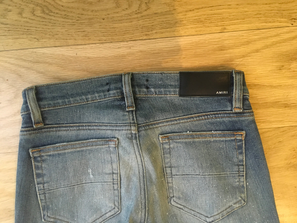 AMIRI Women's Glitter Thrasher Jeans Denim Jeans Size 26 UK 8 FR 38 I 40 Ladies