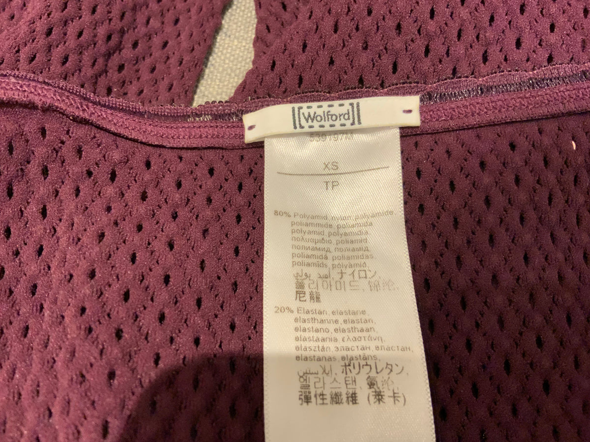 WOLFORD COMET String Body burgundy Swarovski crystals Size XS ladies