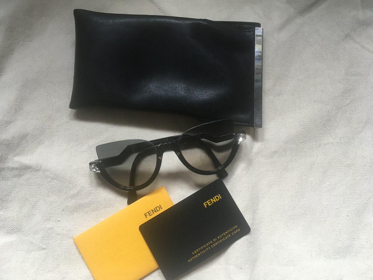 Fendi crystal blink half rim sunglasses Ladies