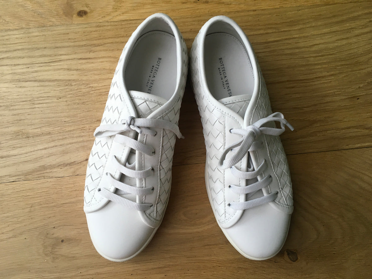 Bottega Veneta Intrecciato leather sneakers trainers Size 37 US 7 UK 4 €928 ladies