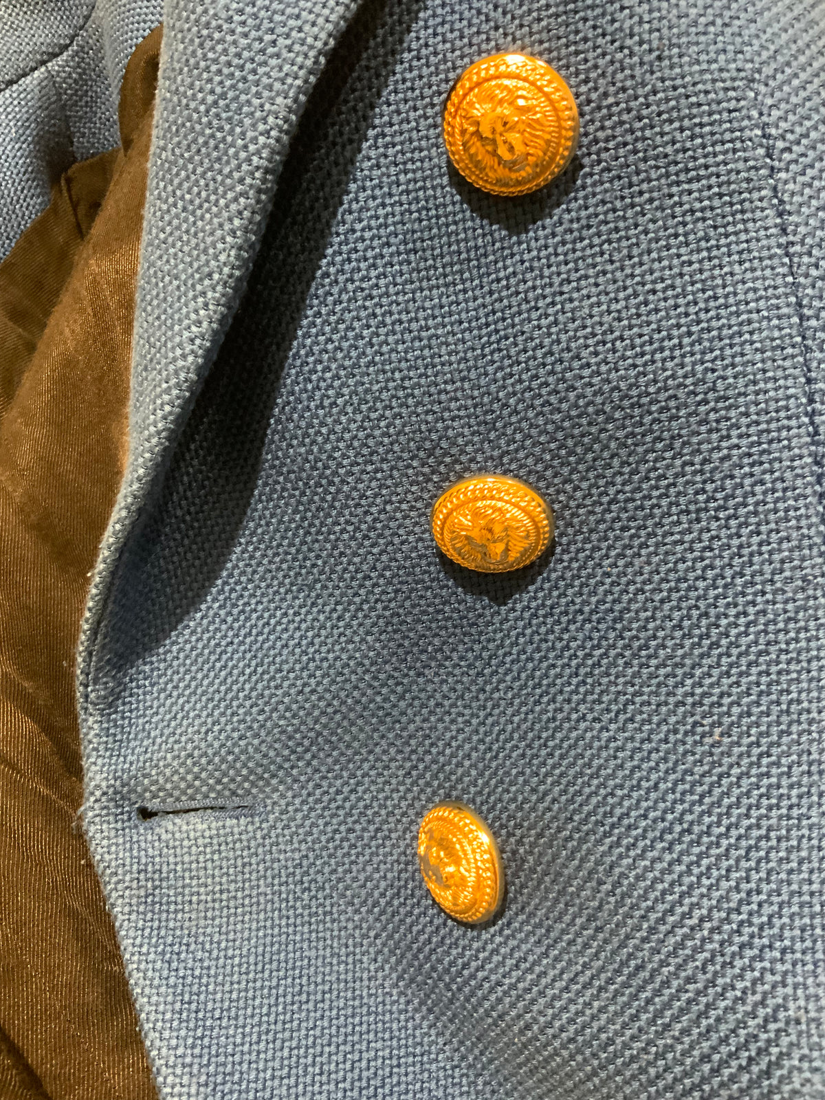 Balmain double breasted tweed blue blazer jacket F 42 UK 14 US10 ladies