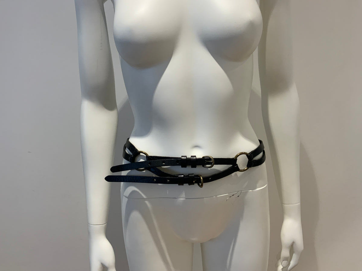 Rugby Ralph Lauren Genuine Leather Multi Black Belt size M medium ladies