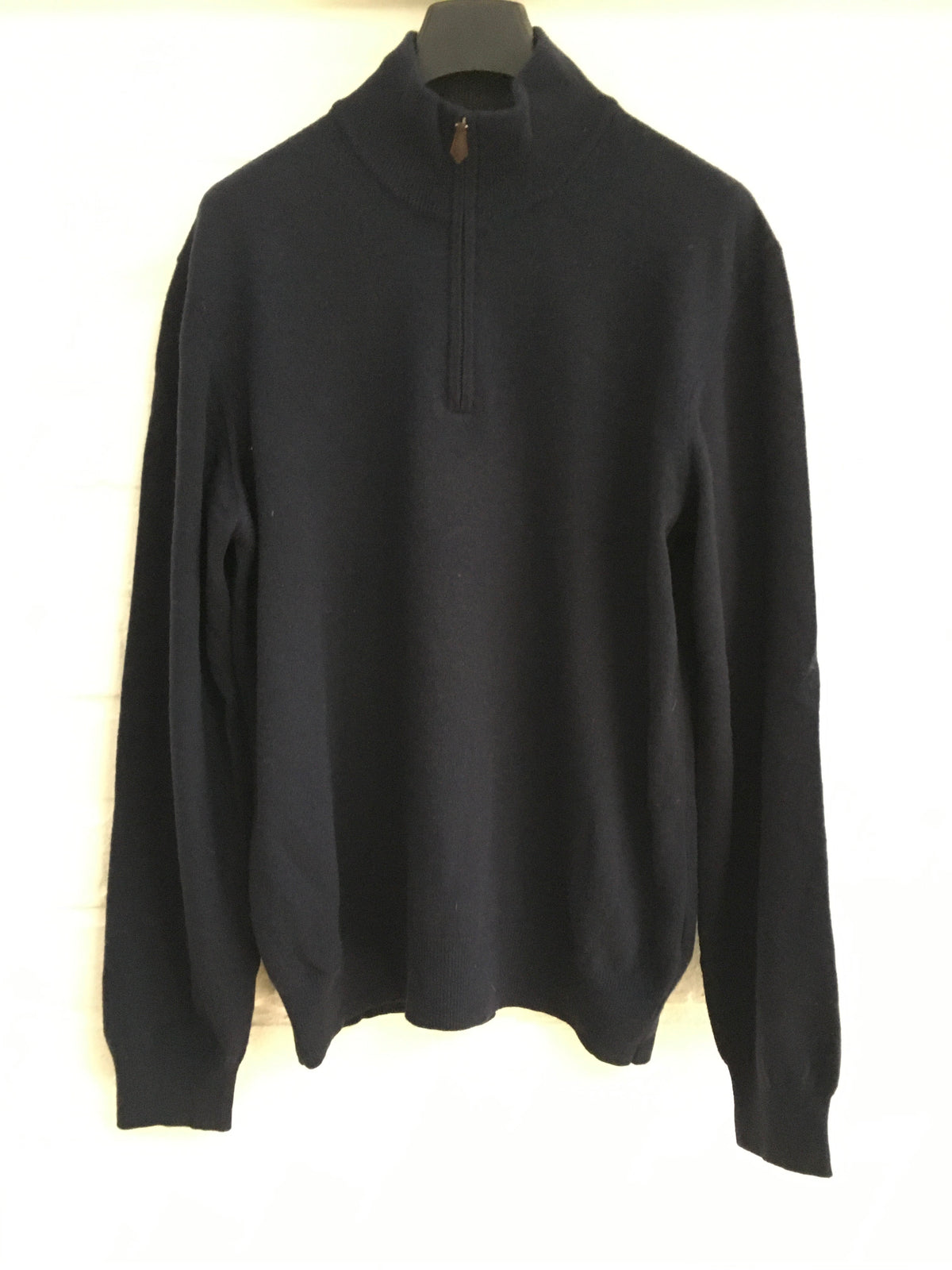 HACKETT LONDON NAVY CASHMERE WOOL KNIT HALF ZIP SWEATER JUMPER M MEDIUM Men