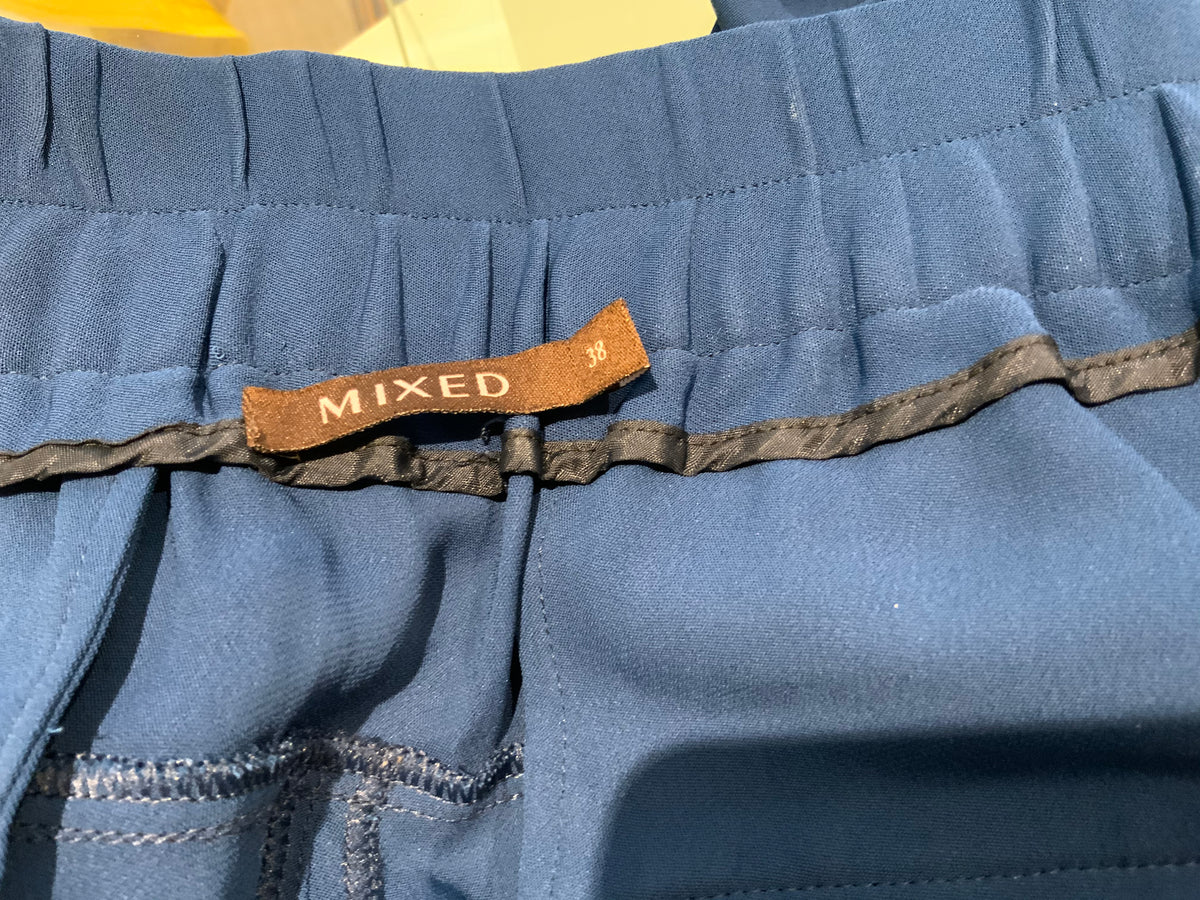 Amazing MIXED Brazil High Waisted Blue Pants Trousers Size 38 UK 10 US 6 ladies