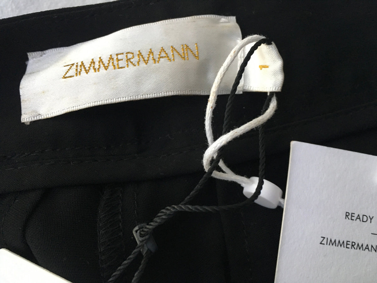 ZIMMERMANN Black Tuck crepe culottes pants trousers Ladies