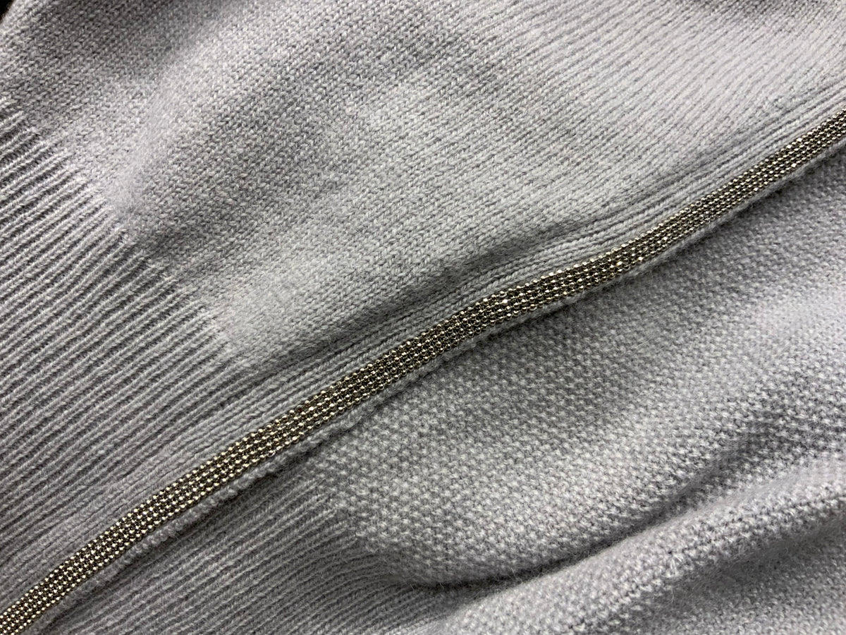FABIANA FILIPPI Grey Knit Sweater Jumper Monili Trim Size I 48 UK 16 US 12 XL ladies