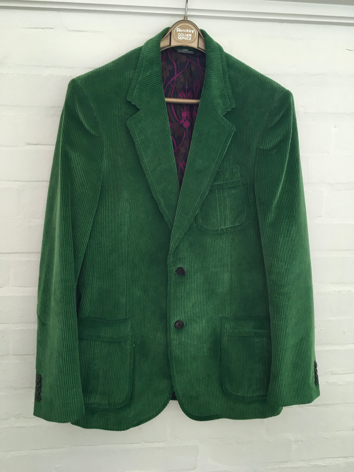 Burberry Green Corduroy Jacket Blazer Men