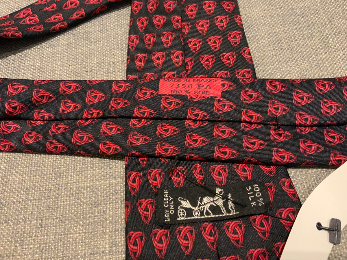 Hermès HERMES Paris Made in France Knot Pattern 7350 PA Silk Tie men