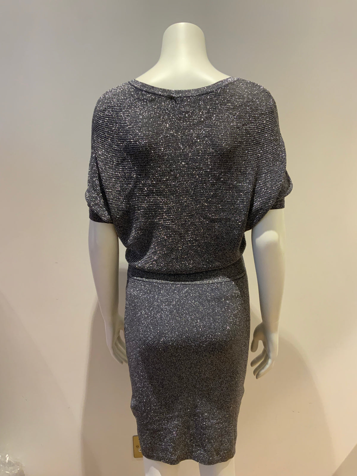 Reiss Womens Watson metallic-knit dress Size UK 6 US 2 ladies