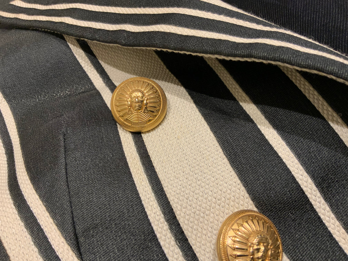 SOLD OUT Balmain double breasted vertical striped blazer jacket F 36 As Kendal ladies