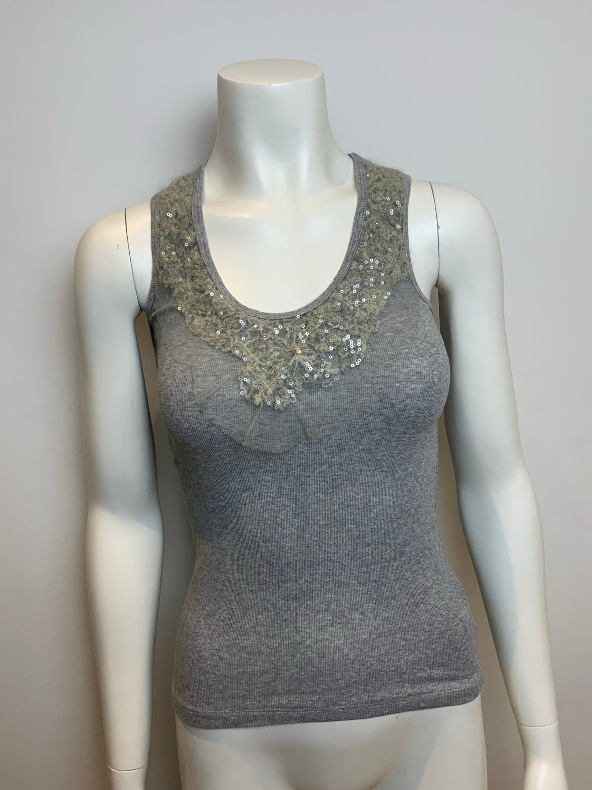 Brunello Cucinelli Superkid Mohair Knit & Sequins Tank Top Size XS / S ladies