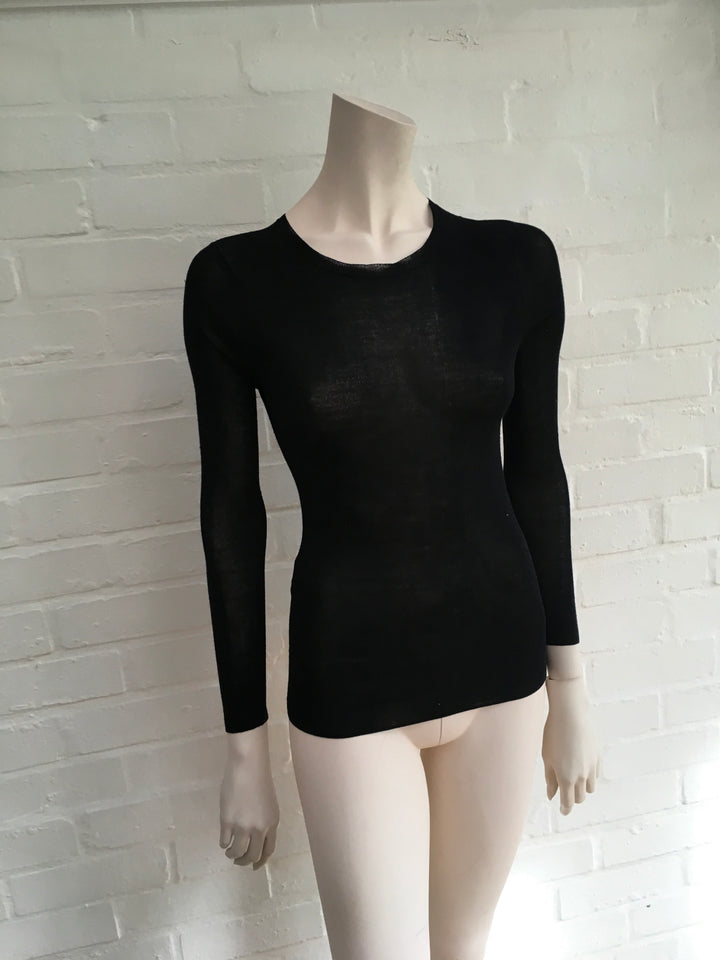 JOSEPH Thin Knitted 100% Silk Top Long Sleeves Sweater Jumper Slim fit S SMALL LADIES