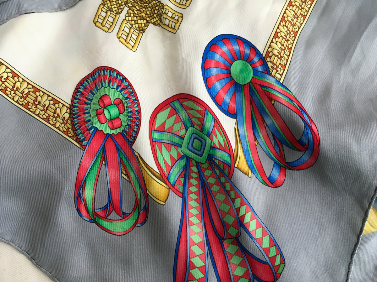 Hermès HERMES SCARF Les Rubans du Cheval Silk Scarf Created By Joachim Metz 1993 Ladies