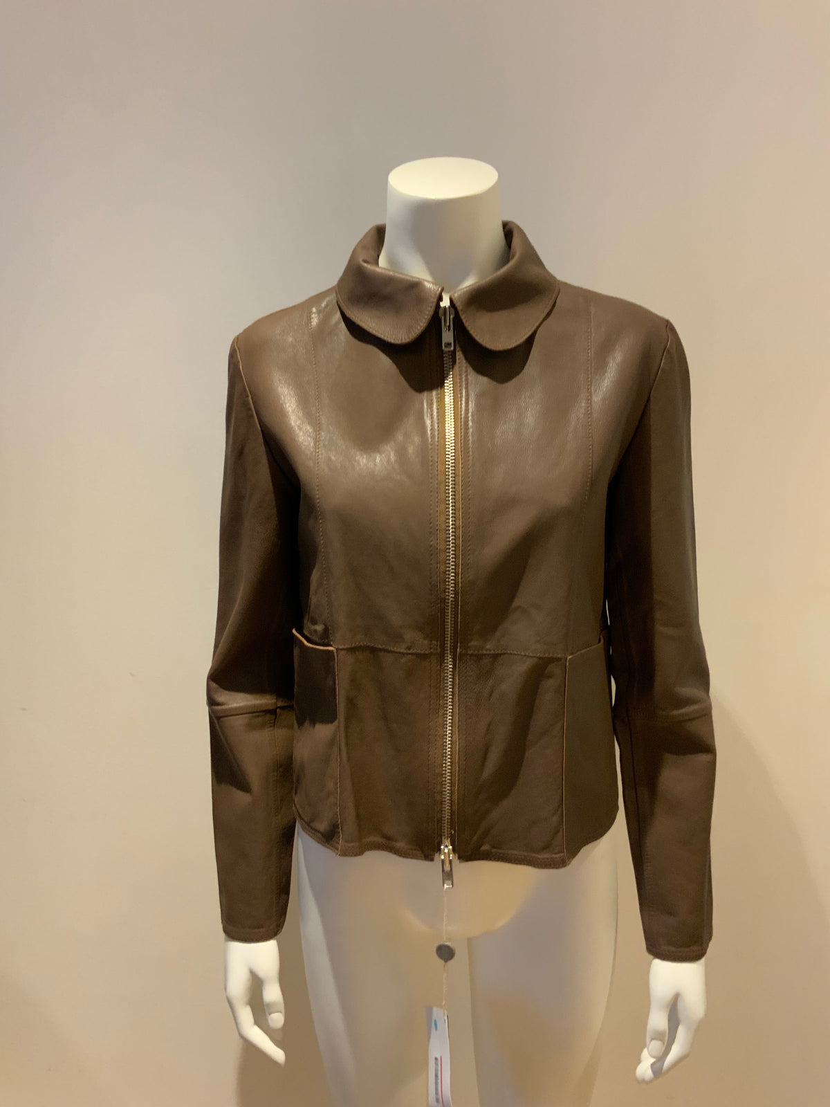 Bully Brown Leather Short Jacket in Brown Size UK 10 US 6 I 42 ladies