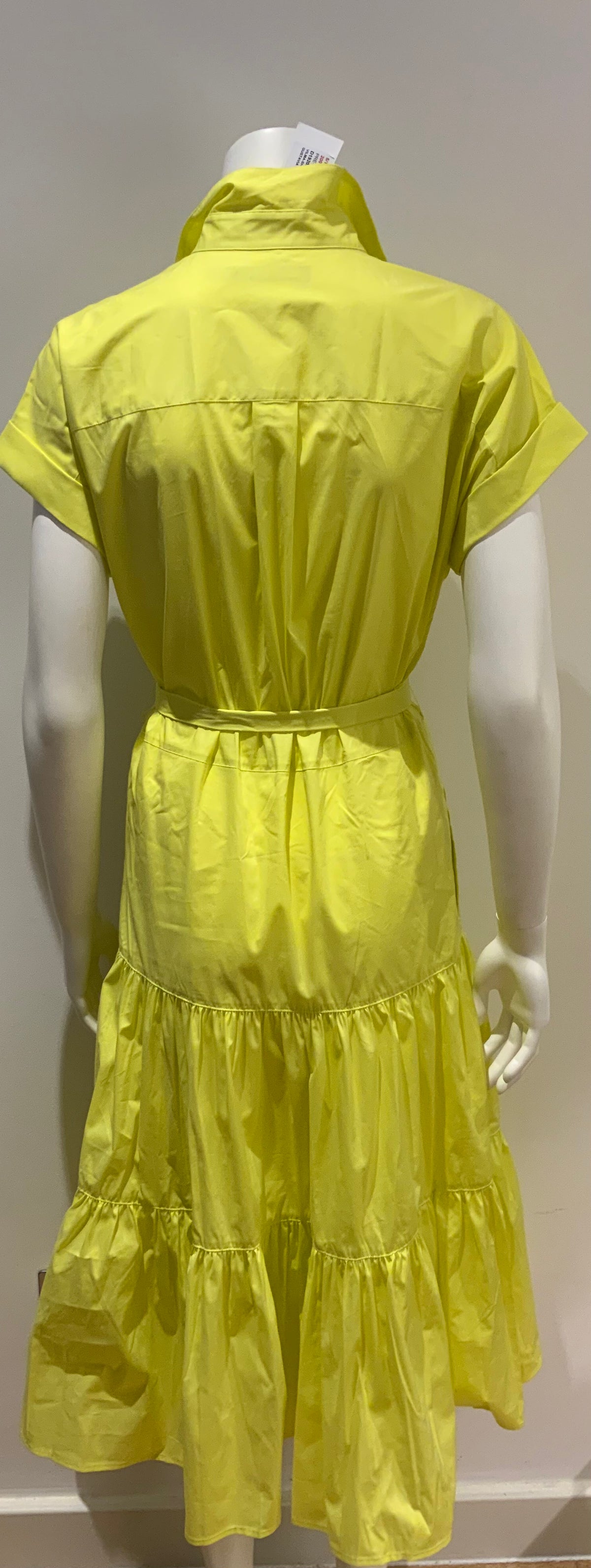 Lauren Ralph Lauren Vilma Sleeveless Tiered Shirt Yellow Dress US 2 UK 6 Xs ladies