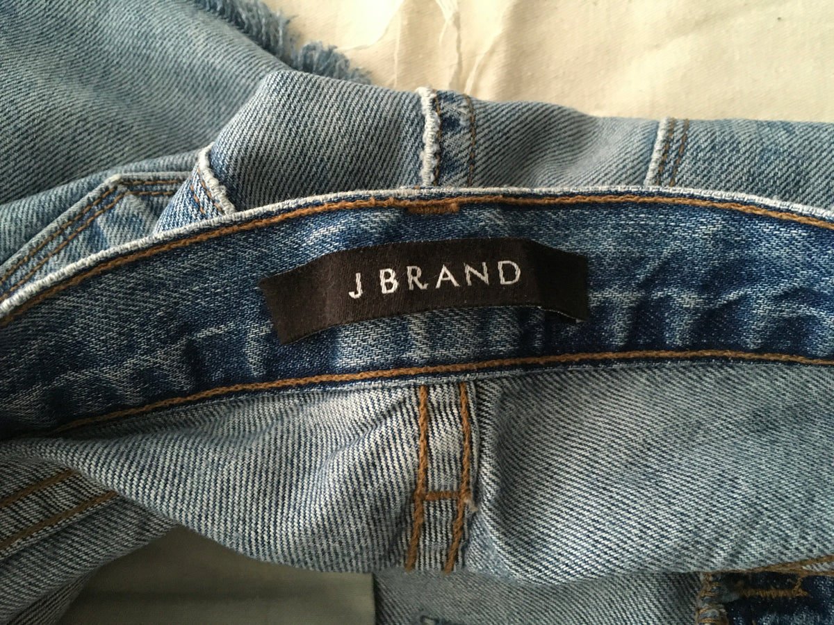 J BRAND Shredded Distressed Ripped Shorts Denim Jeans Size 27 ladies