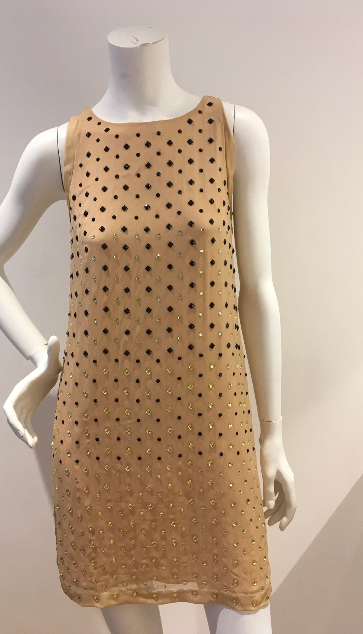 Diane von Furstenberg Ella crystals embellished silk mini dress Size US 2 UK 6 ladies
