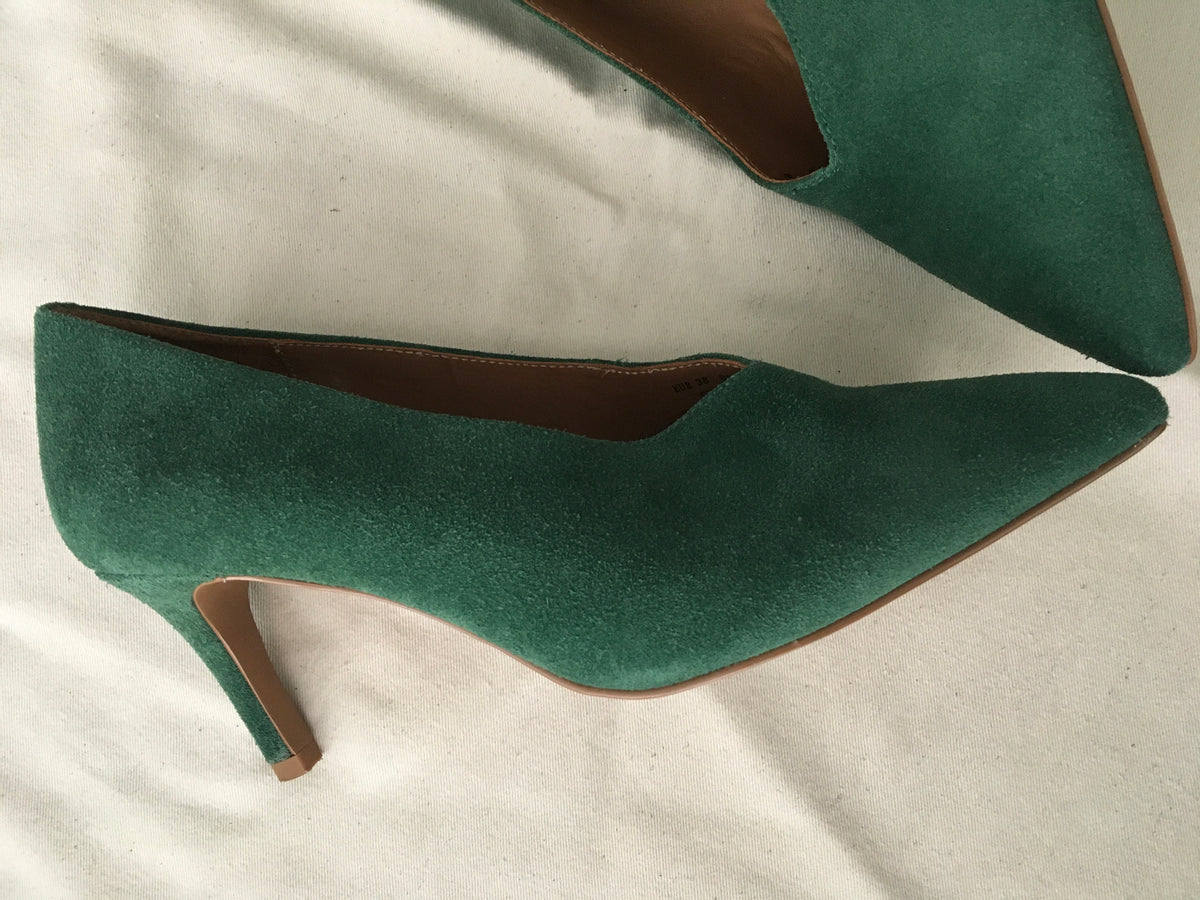 & Other Stories Los Angeles Green Suede Pumps Shoes EU 38 UK 5 US 8 ladies