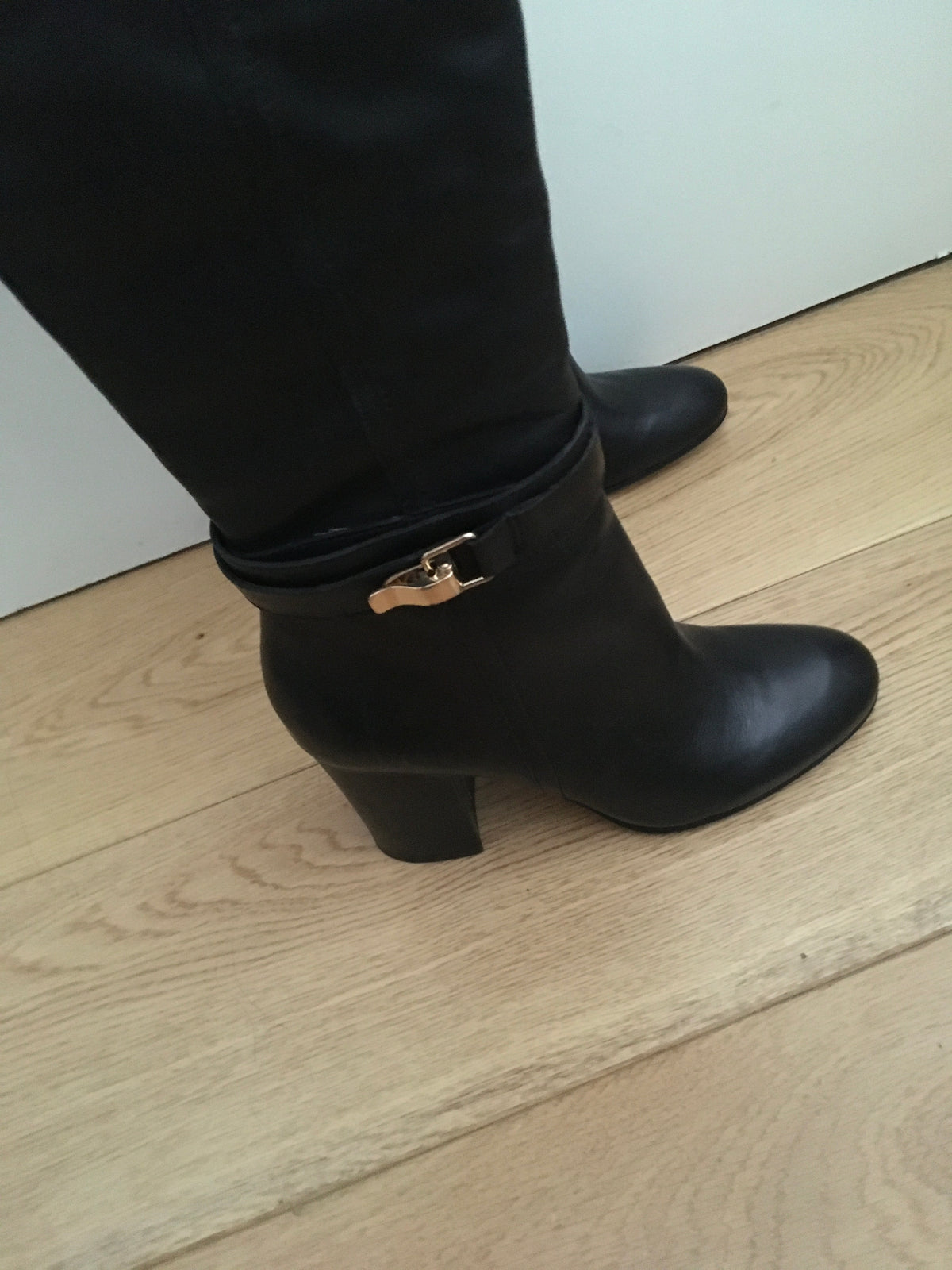 Sam Edelman Fae Over The Knee Tall Leather Black Boots Size 41 ladies