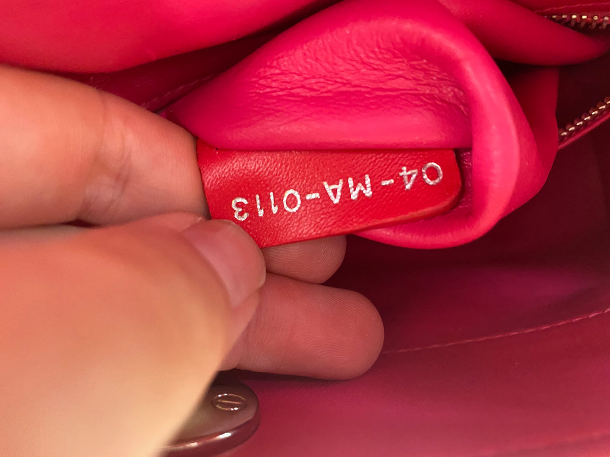 Christian Dior Lambskin Cannage Mini Bi-Color Lady Dior Orange Fuchsia Bag ladies