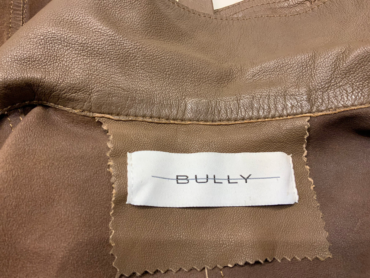 Bully Brown Leather Short Jacket in Brown Size UK 10 US 6 I 42 ladies