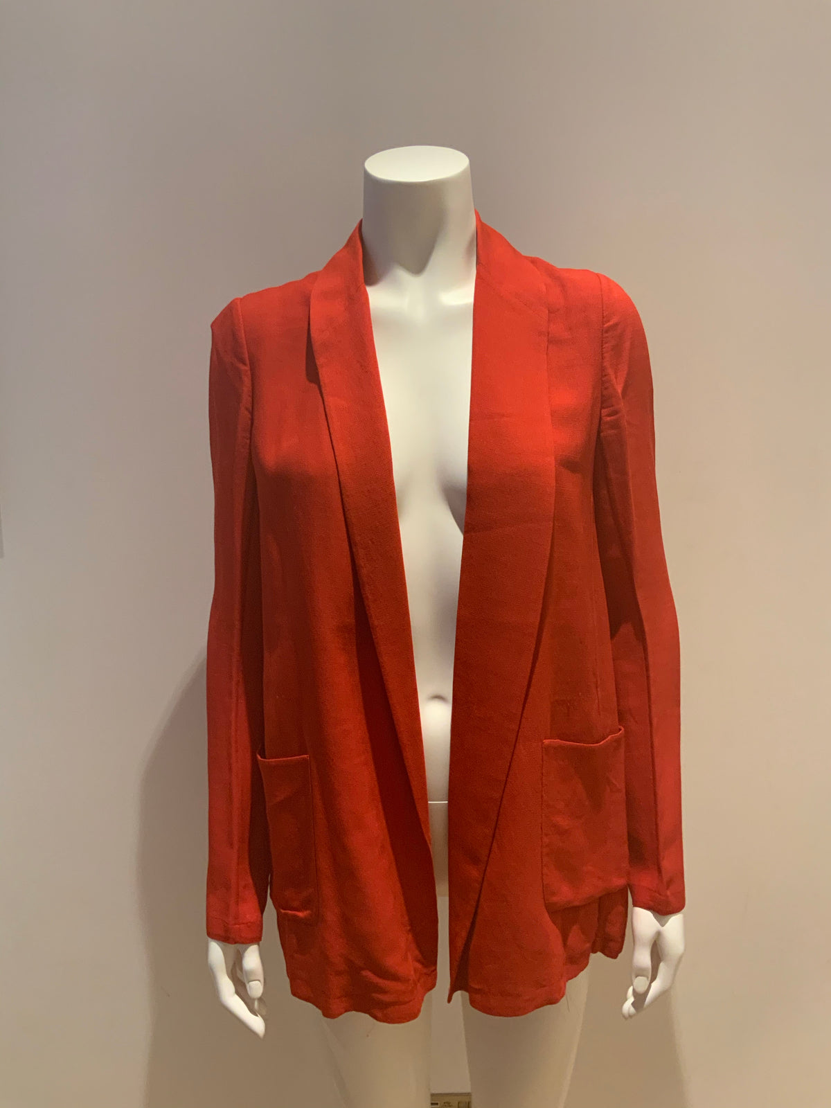 JASMINE DI MILO OVERSIZED RED SILK WOOL BLAZER SIZE UK 8 US 4 EU 36 ladies