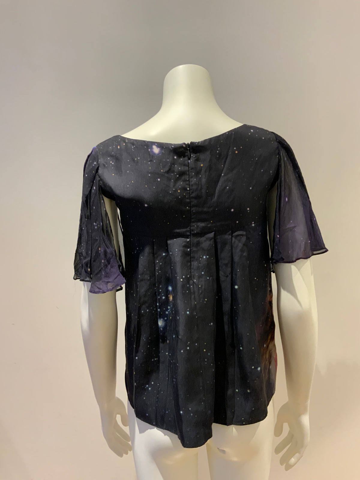Tina Kalivas Women's Silk Universe Blouse Top Size 8 S small ladies