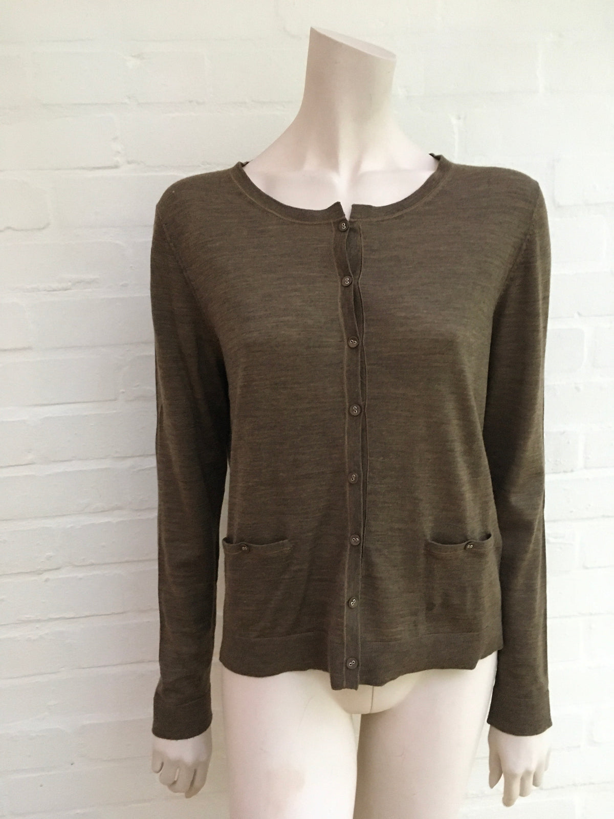 HUGO BOSS Wool Knit Brown Cardigan Size M medium ladies