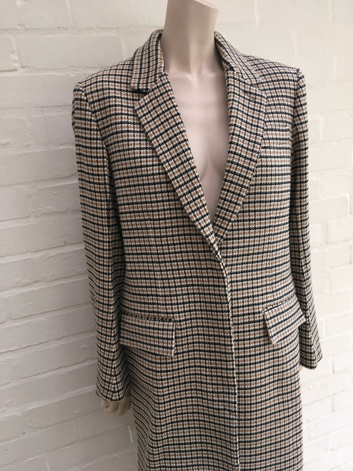STELLA MCCARTNEY Oversized checked wool-blend coat Size 38 Ladies