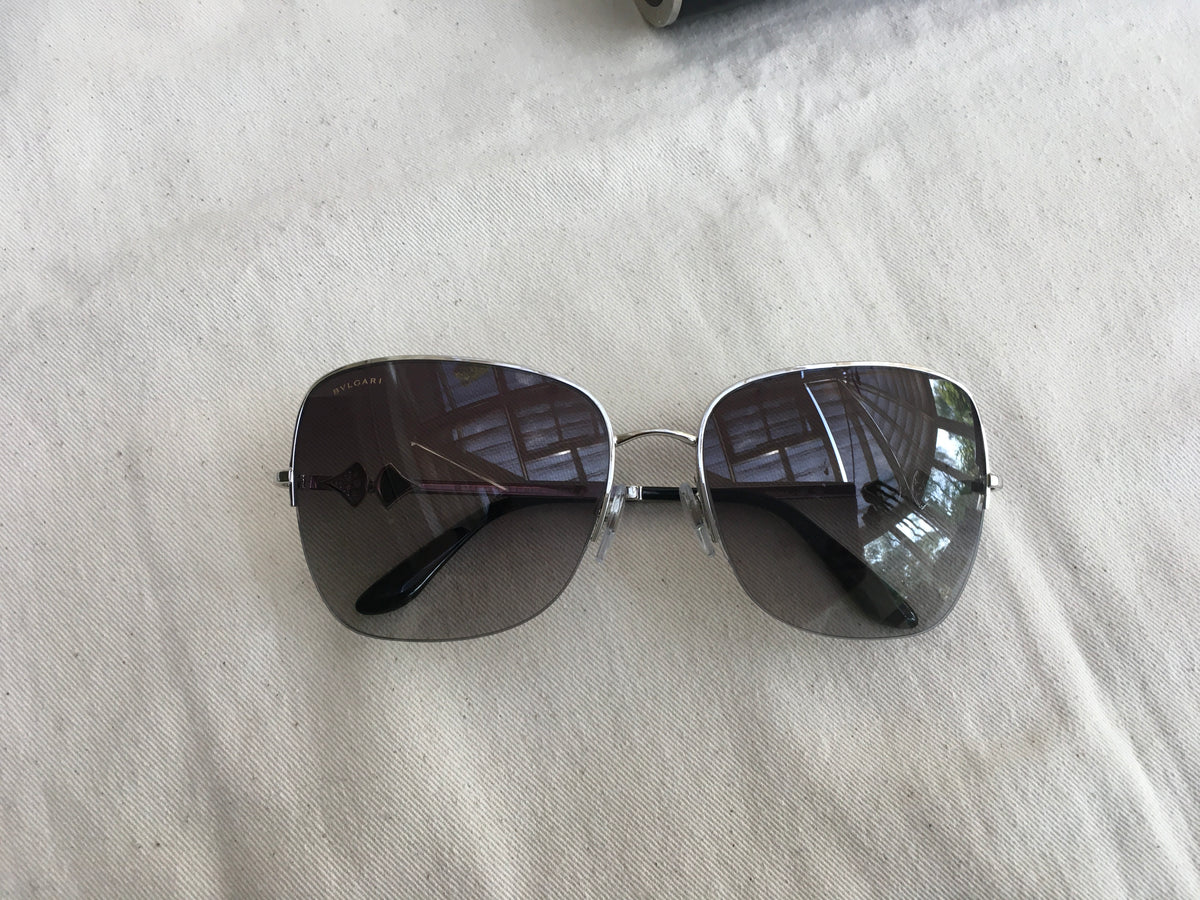 Authentic Bvlgari designer sunglasses with Swarovski crystal on the sides BULGARI Swarovski Crystal Flower Sunglasses 8097 B Black  main image 2