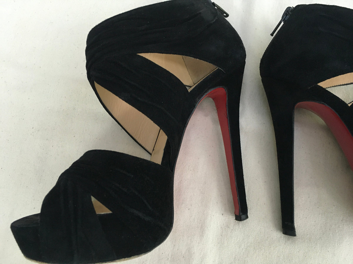 Christian Louboutin Bandra Suede Sandals Shoes 36 US 6 UK 3 ladies