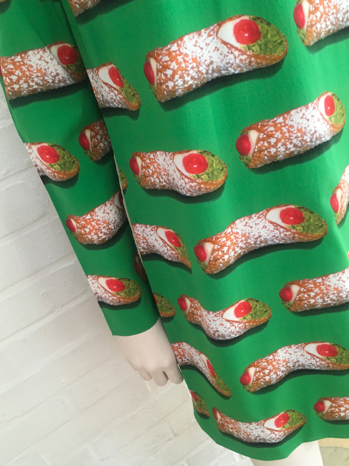 Dolce & Gabbana Green Cannoli Siciliani Shift Silk Dress Size I 42 ladies