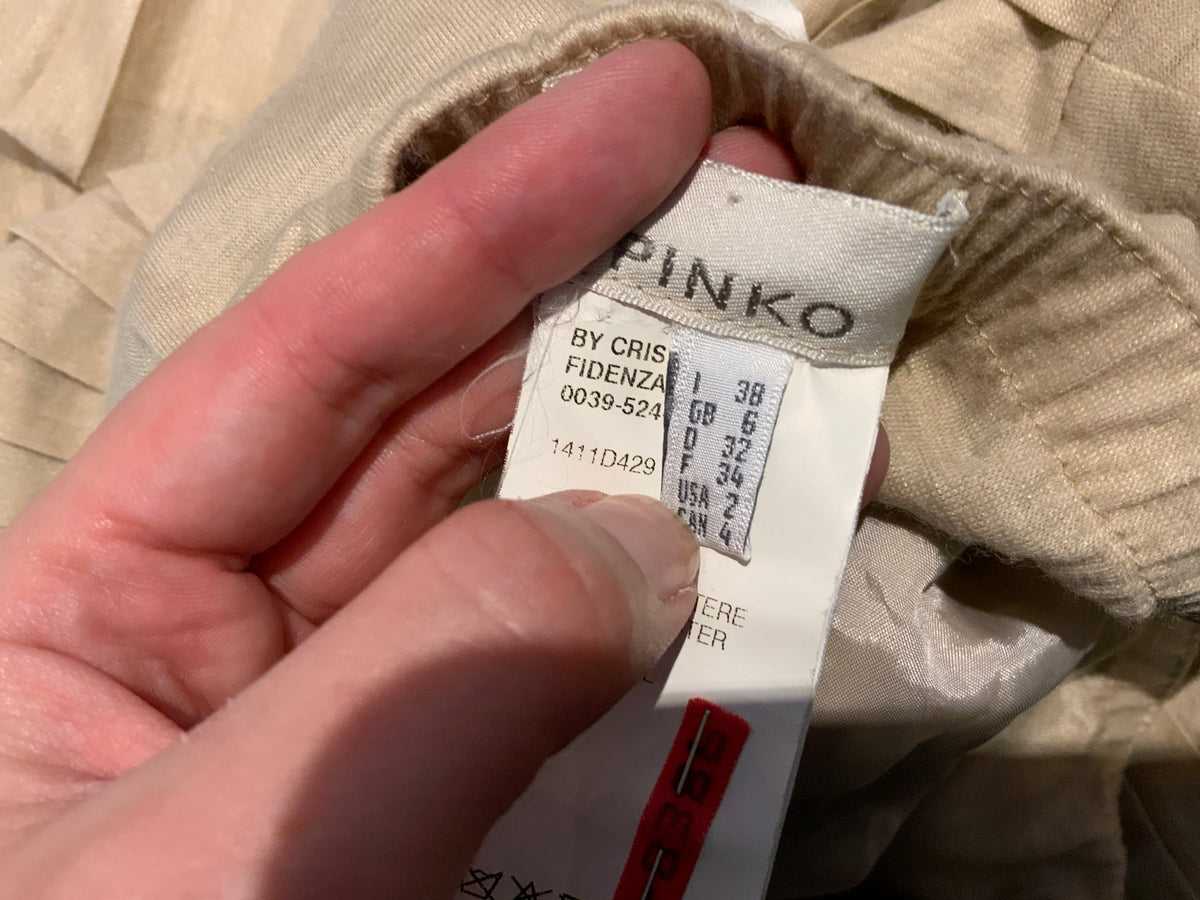 PINKO Beige Wool Skirt Size I 38 UK 6 US 2 ladies