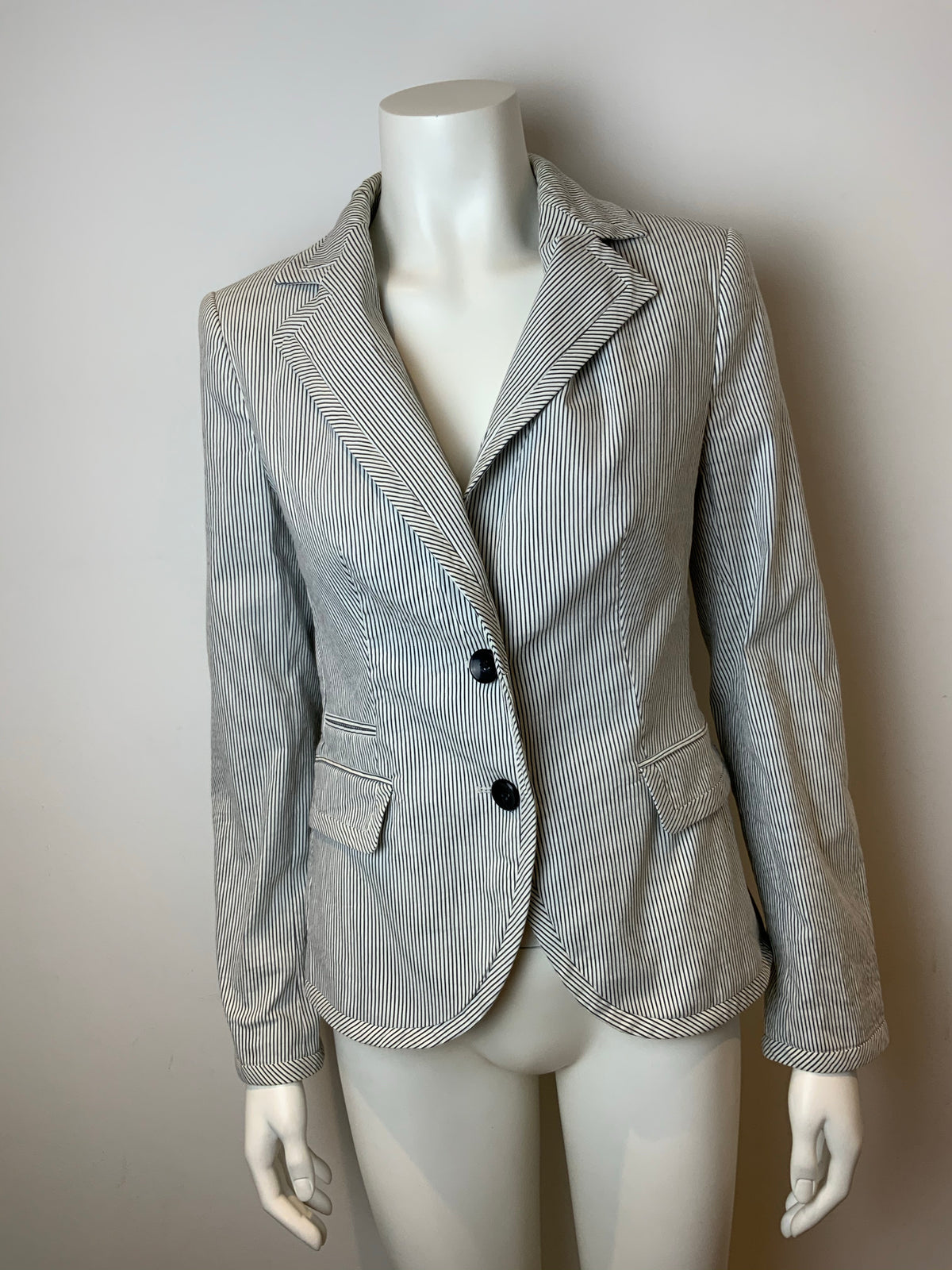 ZARA PIN STRIPED TWO BUTTONS BLAZER JACKET SIZE M MEDIUM MOST WANTED ladies