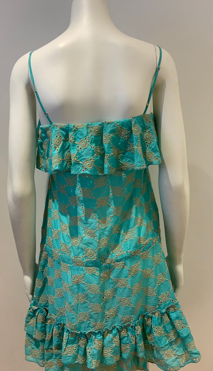 Summer Green Broderie Anglaise Dress Size M medium ladies Summer Green Broderie Anglaise Dress Size M medium ladies
