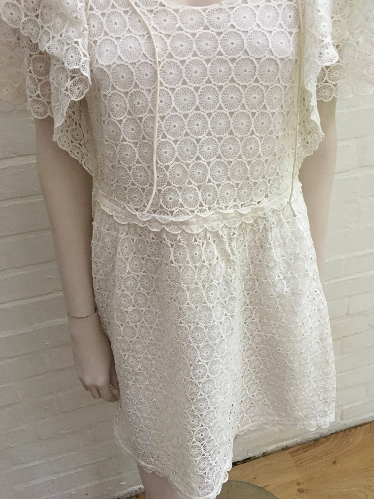 Chloé Chloe White Crocheted lace mini dress Ladies
