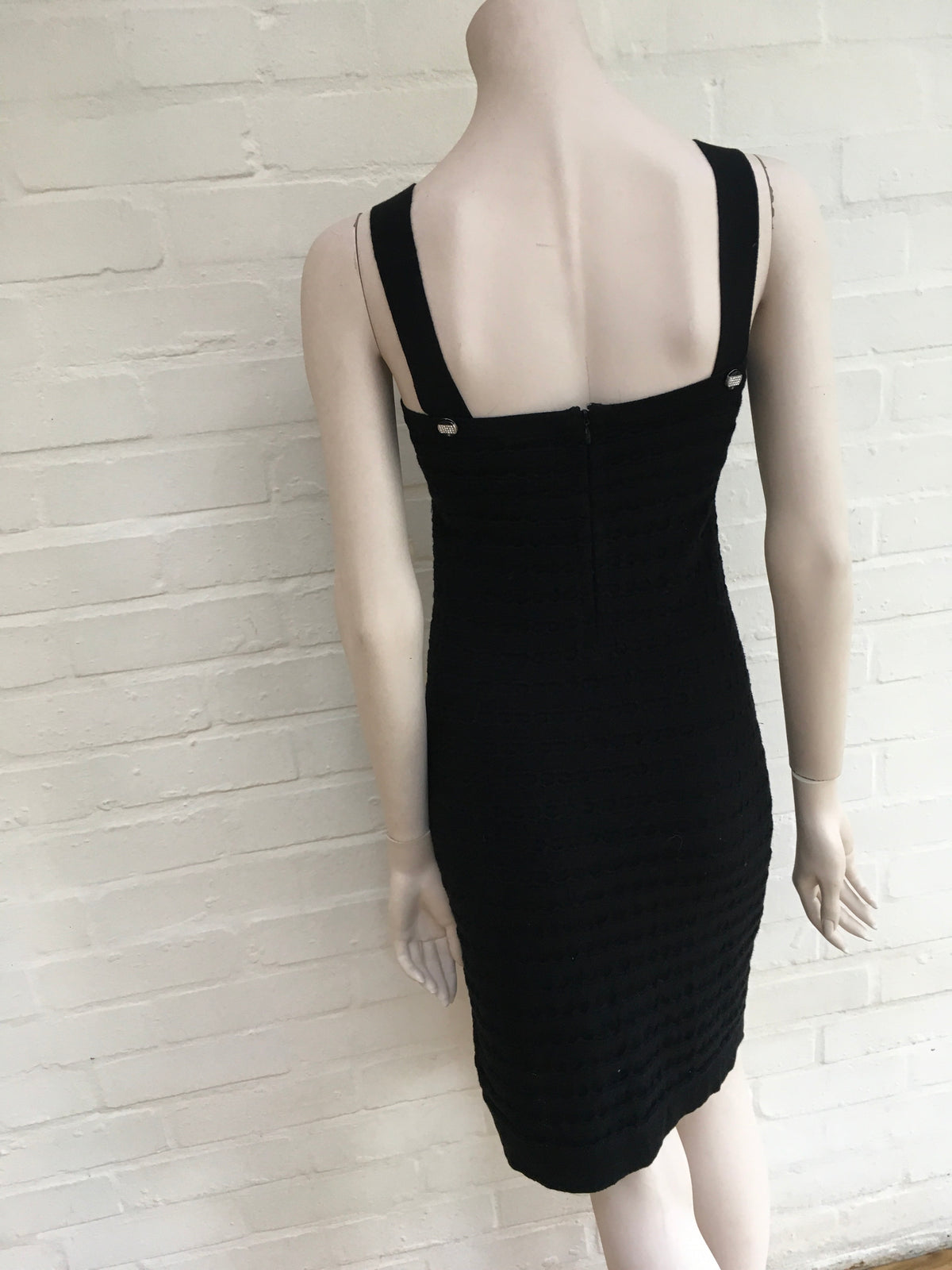 CHANEL Black Knit LBD Cotton Cashmere Blend Dress Ladies