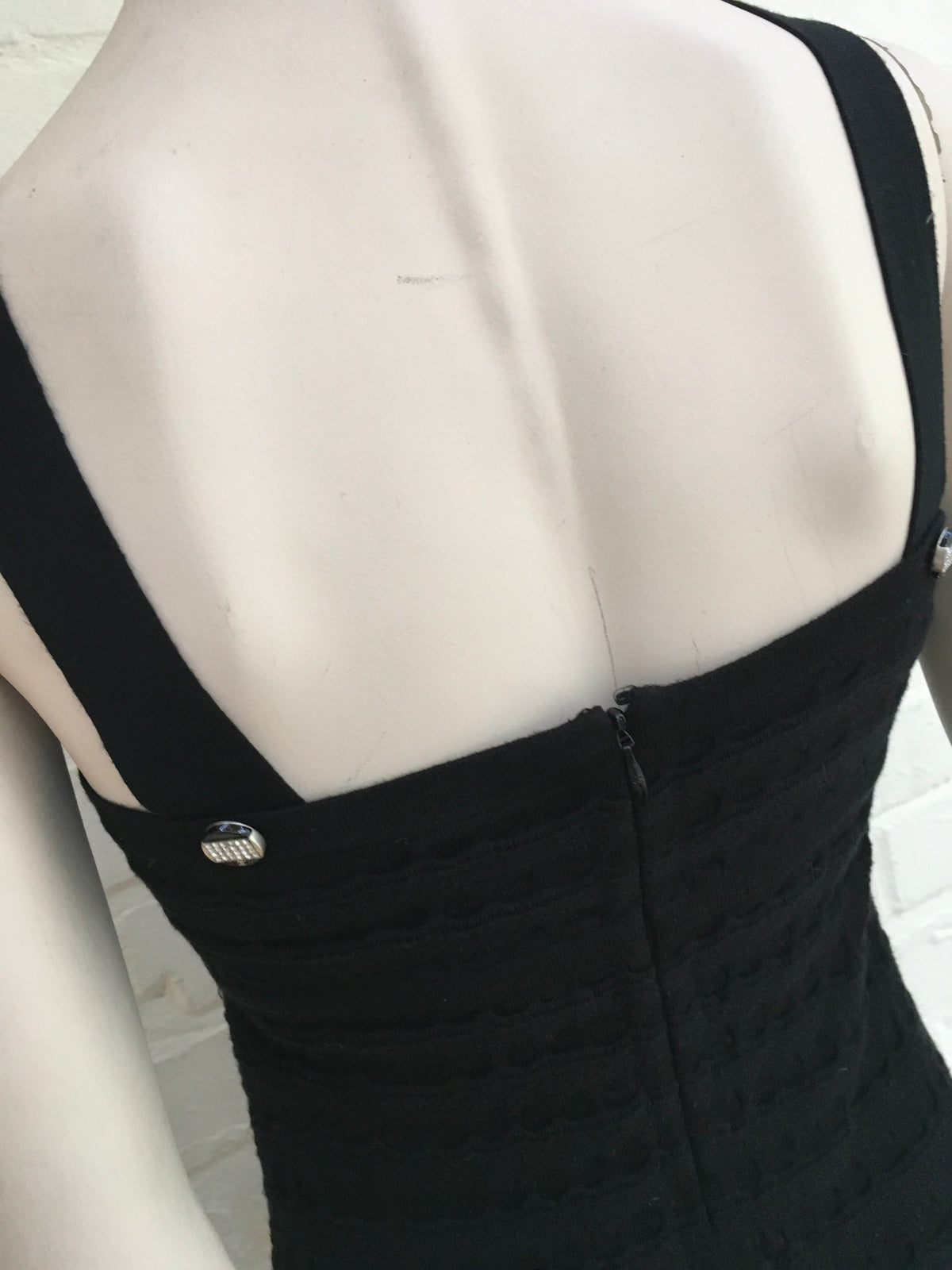 CHANEL Black Knit LBD Cotton Cashmere Blend Dress Ladies