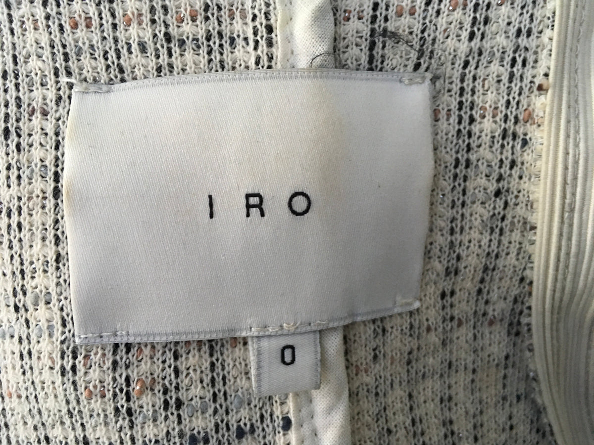 IRO Noelia Zip-Up Jacket Leather Trim Tweed Ladies